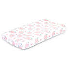 Alternate image 0 for The Peanut Shell&trade; Farmhouse Floral Changing Pad Cover in Pink/Green