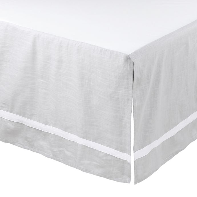 The Peanutshell Farmhouse Crib Skirt In Grey Buybuy Baby