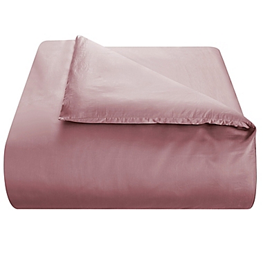 Solid 450-Thread-Count Cotton Sateen 3-Piece King Duvet Cover Set in Dusty Rose. View a larger version of this product image.