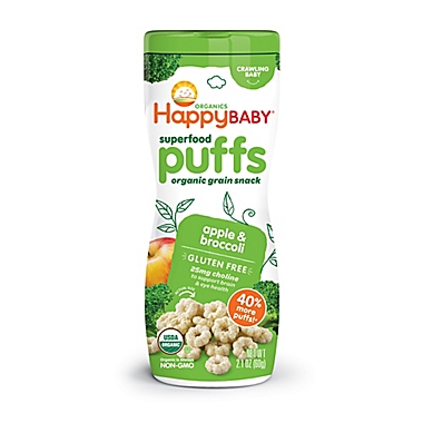 Happy Baby&trade; Happy Puffs&trade; Organic 2.1 oz. Puffs in Apple. View a larger version of this product image.