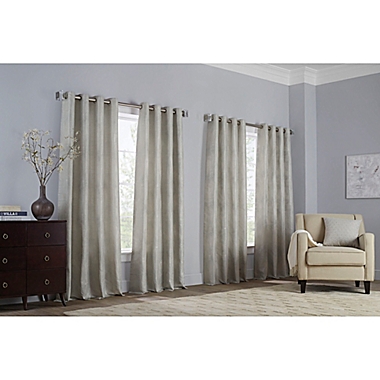 Grid 84-Inch Pinch Pleat Window Curtain Panel in Ivory (Single). View a larger version of this product image.