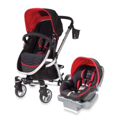 red and black travel system