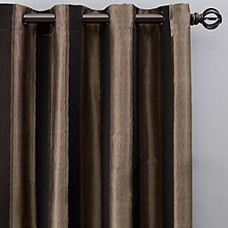 Luxe Wide Stripe 63-Inch Grommet Window Curtain Panel in Onyx (Single)