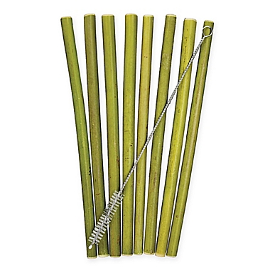 Totally Bamboo&reg; Bamboo Drinking Straws with Cleaning Brush (9-Piece Set). View a larger version of this product image.