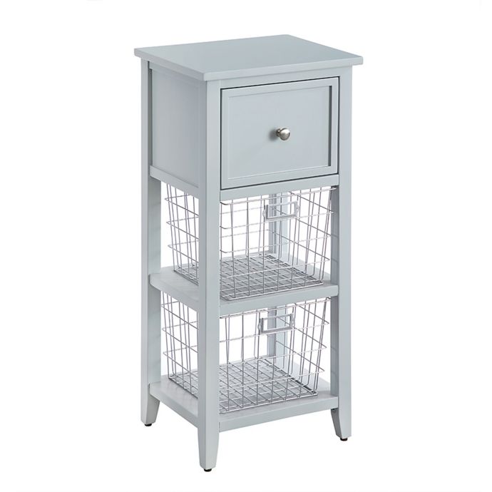 Bee & Willow™ Home Floor with Wire Baskets in Green Bed Bath