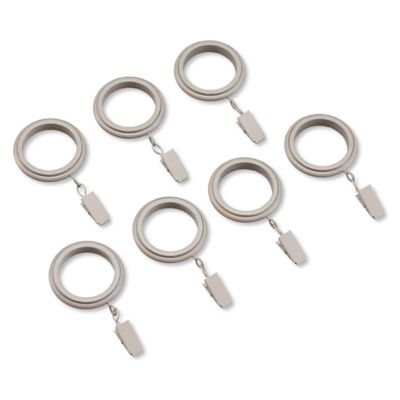 Doorknob Window Clip Rings Set Of 7, Clip Curtain Rings White