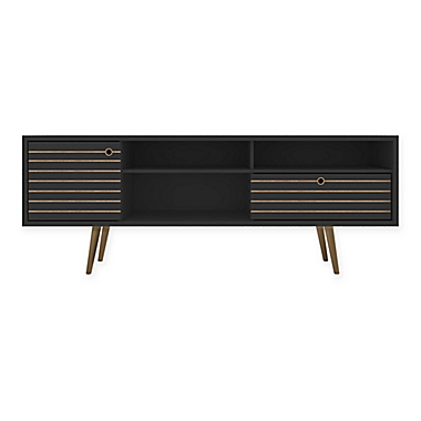 Manhattan Comfort Liberty 70.86-Inch TV Stand with 3D Panel in Black. View a larger version of this product image.