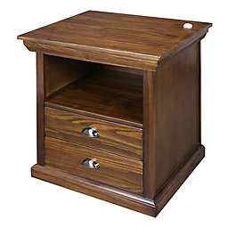 Casual Home Lincoln Nightstand with Concealed Compartment in Antique Mocha