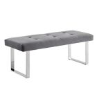 Alternate image 0 for Inspired Home Versan Velvet Bench in Grey/Chrome