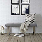 Alternate image 1 for Inspired Home Versan Velvet Bench in Grey/Chrome