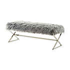 Alternate image 0 for Inspired Home Maggie Faux Fur Bench in Chrome