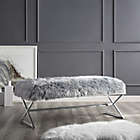 Alternate image 1 for Inspired Home Maggie Faux Fur Bench in Chrome