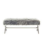 Alternate image 3 for Inspired Home Maggie Faux Fur Bench in Chrome