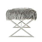 Alternate image 5 for Inspired Home Maggie Faux Fur Bench in Chrome