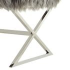Alternate image 6 for Inspired Home Maggie Faux Fur Bench in Chrome