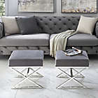Alternate image 1 for Inspired Home Maggie Ottoman in Chrome