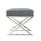 Alternate image 4 for Inspired Home Maggie Ottoman in Chrome