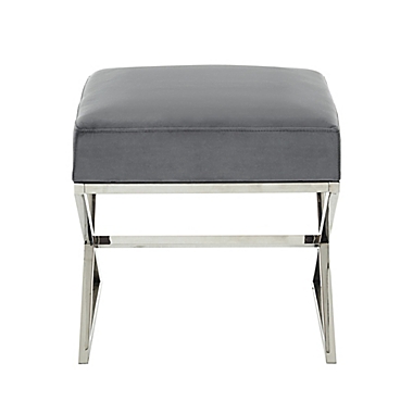 Inspired Home Maggie Ottoman in Chrome. View a larger version of this product image.