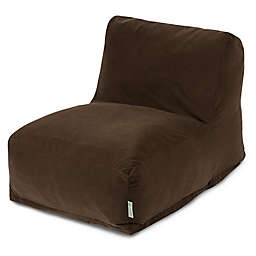 Majestic Home Goods Velvet Bean Bag Chair Lounger in Chocolate