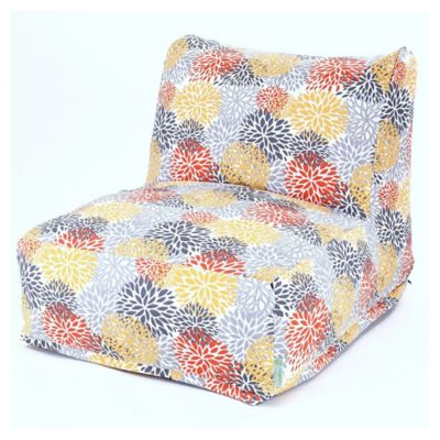 Majestic Home Goods Blooms Bean Bag Lounger Chair in Citrus