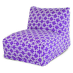 Majestic Home Goods Links Bean Bag Cotton Chair Lounger in Purple