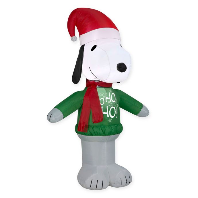 Peanuts Ho Ho Ho Snoopy Inflatable Outdoor Decoration Bed Bath