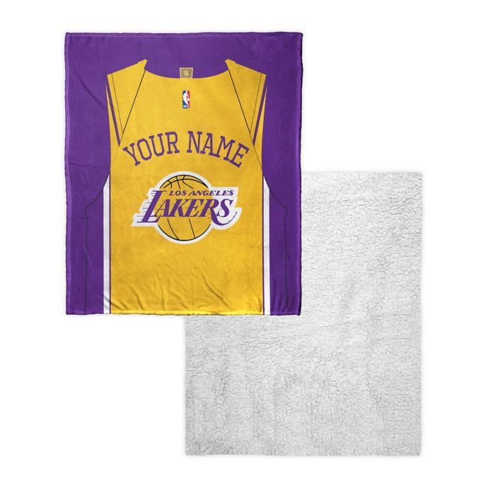 NBA Los Angeles Lakers Personalized Silk Touch Sherpa Throw Blanket