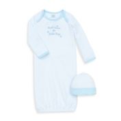 Little Me&reg; Thank Heavens Skylight Blue/White Gown