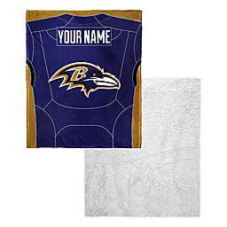 NFL Baltimore Ravens Personalized Silk Touch Sherpa Throw Blanket