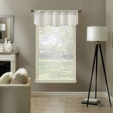 Kensington Home Linden 52-Inch Linen Blend Sheer Valance in White. View a larger version of this product image.