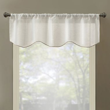 Kensington Home Linden 52-Inch Linen Blend Sheer Valance in White. View a larger version of this product image.