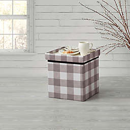 Bee & Willow™ Linen Upholstered Plaid Ottoman