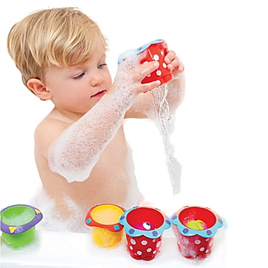 Nuby&trade; 5-Pack Splish Splash Stackable Bath Cups. View a larger version of this product image.
