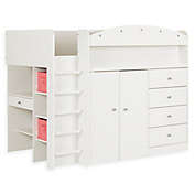 South Shore Tiara Twin Loft Bed in White