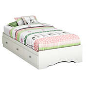 South Shore Tiara Twin Bed with Under-the-Bed Storage in White