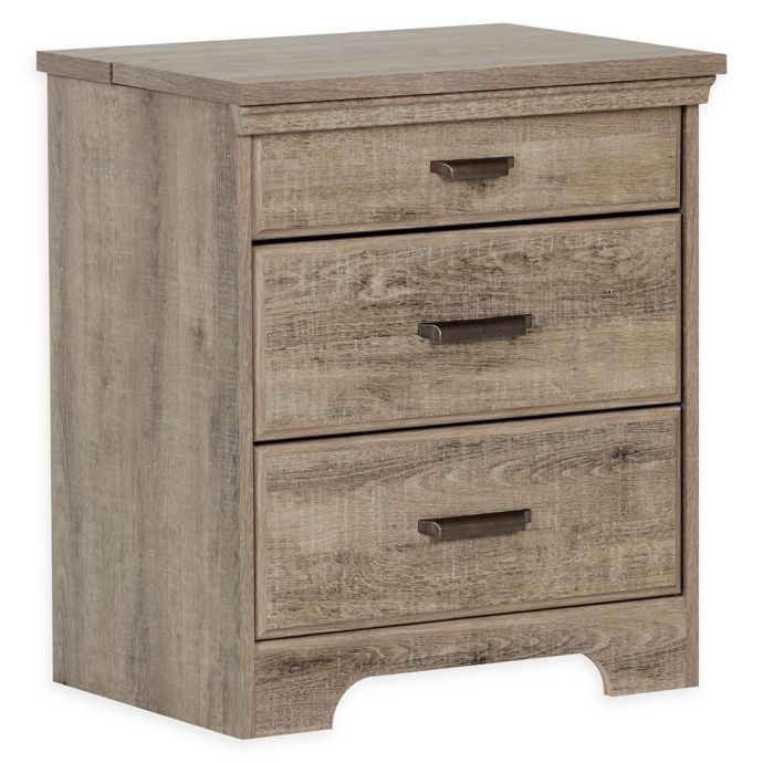 South Shore Versa Nightstand with Charging Station Bed Bath and