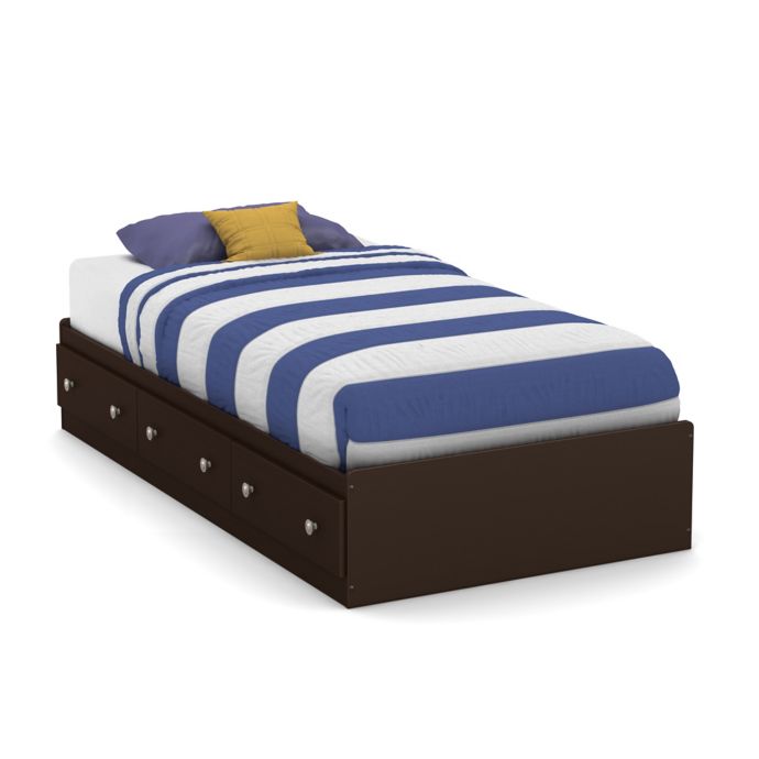 South Shore Morning Dew Mates Twin Platform Bed With 3 Drawers In