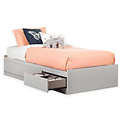 South Shore Cookie Mates Twin Platform Bed with 3 Drawers in Soft Grey