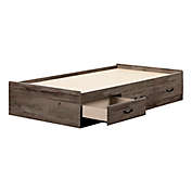 South Shore Ulysses Mates Twin Platform Bed with 3 Drawers in Warm Oak