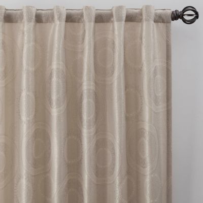 Medallion 84-Inch Rod Pocket/Back Tab Window Curtain Panel in Linen (Single)