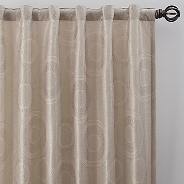 Medallion 84-Inch Rod Pocket/Back Tab Window Curtain Panel in Linen (Single). View a larger version of this product image.