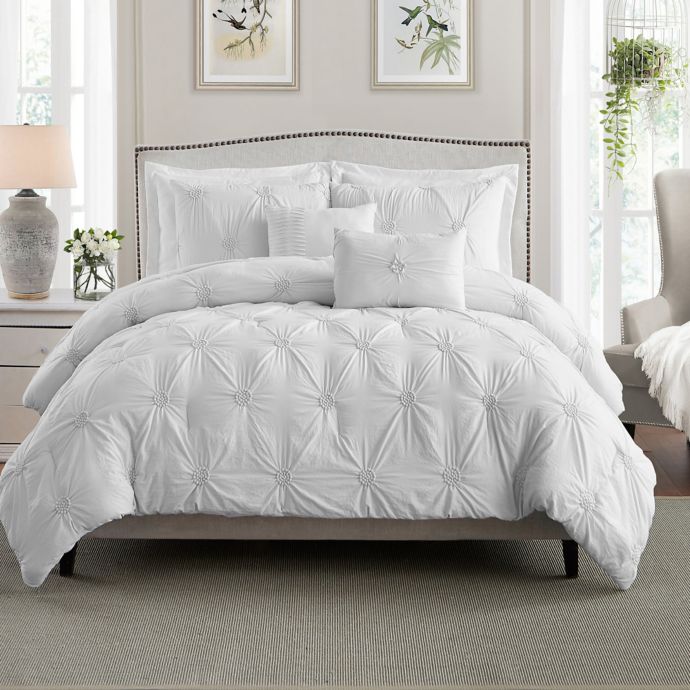 Swift Home Floral Pintuck Comforter Set Bed Bath Beyond