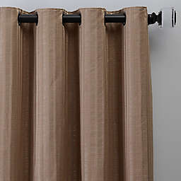 Rail Stripe 84-Inch Grommet Window Curtain Panel in Mocha (Single)