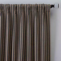 Rail Stripe 63-Inch Pinch Pleat Window Curtain Panel in Charcoal (Single)