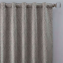 Sebille Jacquard 108-Inch Rod Pocket/Back Tab Window Curtain Panel in Silver Blue (Single)