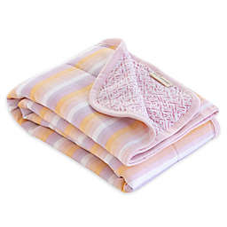 Burt's Bees Baby® Sunset Stripe Organic Cotton Reversible Blanket in Blossom