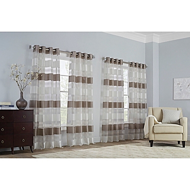 Thalia 84-Inch Pinch Pleat Window Curtain Panel in Gold (Single). View a larger version of this product image.