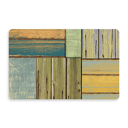 Alternate image 1 for Bungalow Flooring New Wave 18-Inch x 27-Inch Patchwork Wood Kitchen Mat