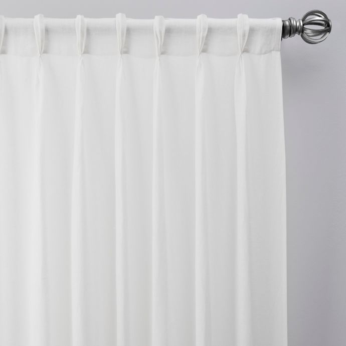 Turkish Cotton Sheer Pinch Pleat Window Curtain Panel | Bed Bath and ...