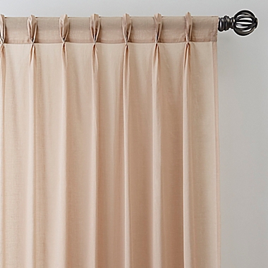 Turkish Cotton 95-Inch Sheer Pinch Pleat Window Curtain Panel in Linen (Single). View a larger version of this product image.